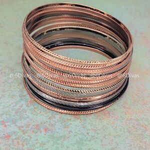 𝅺COPPERY gold and Grey Bangles